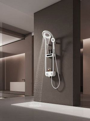 Душевая система AQUAme AQM8004W с термостатом Белая матовая латунь на стену