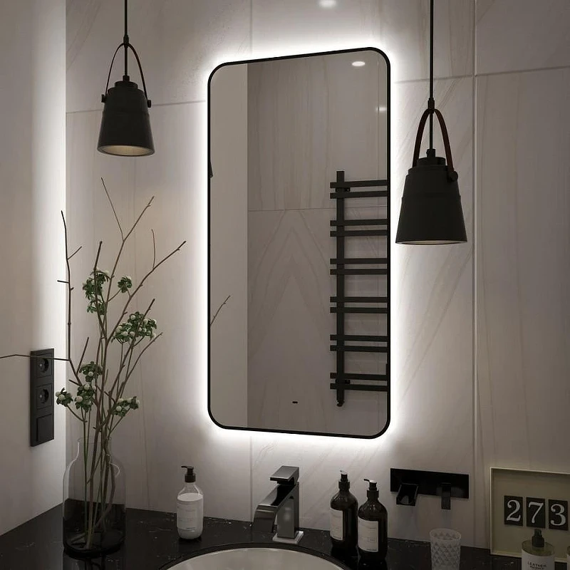 Зеркало Maretti Florenza 60 FL1460120P14EL с подсветкой цвет Черный с бесконтактным выключателем