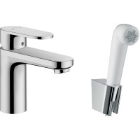 Смеситель для раковины Hansgrohe Vernis Blend 71215000 с гигиеническим душем Хром латунь