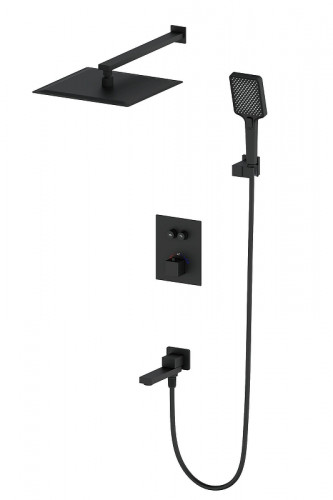 Душевая система Wonzon & Woghand WW-88929003-MB с термостатом цвет Черный матовый