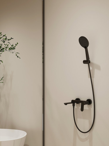 Смеситель для ванны Splenka S41.30.06 Черный матовый латунь на стену