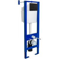 Комплект унитаза Ceramicanova Forma CN3009 с инсталляцией Berges Atom 410 040340 с сиденьем Микролифт и Черной матовой клавишей смыва фарфор подвесной