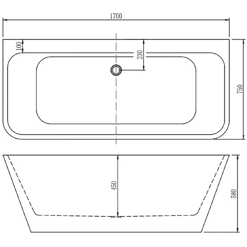 Акриловая ванна Aquanet Perfect 170x75 260056 без гидромассажа