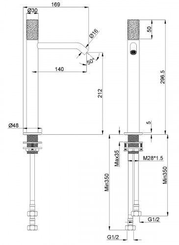 Смеситель для раковины Vincea Аура (Aura) VBF-6AU2CH цвет Хром