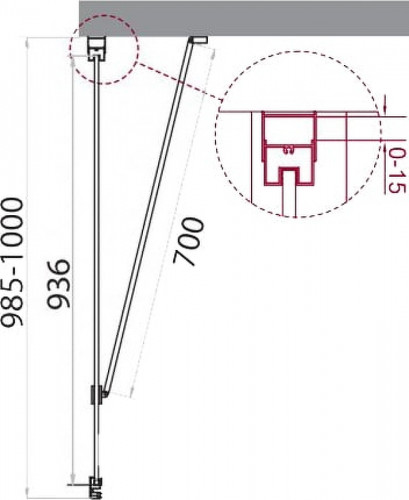 Душевая стенка BelBagno Marmi 100 MARMI-100-FIX-C-Cr профиль Хром стекло прозрачное