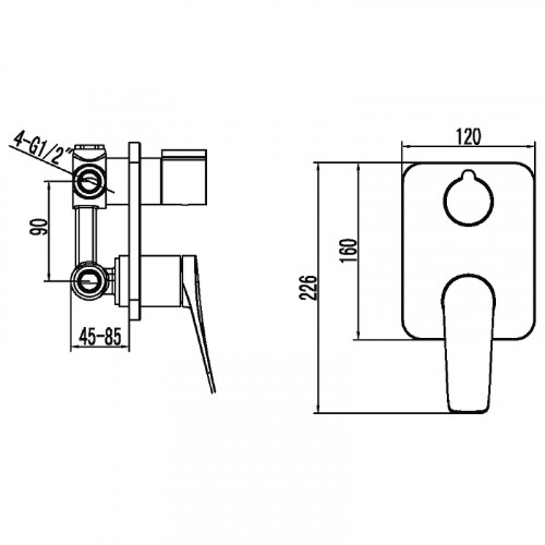 Смеситель для душа Lemark Bronx LM3727BL Черный матовый латунь встраиваемый