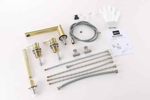 Смеситель на борт ванны Abber Perfekte 316 AF8A13BG цвет Золото брашированное