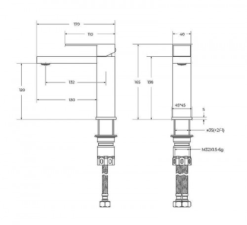 Смеситель для раковины Cezares Slider SLIDER-LS-GM Оружейная сталь