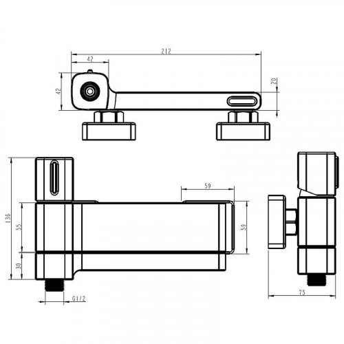 Смеситель для ванны ESKO Abu Dhabi ABU54 Хром латунь на стену