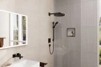 Кронштейн для верхнего душа Hansgrohe Square 27694670 Черный матовый латунь на стену