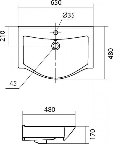 Раковина Onika Santek Беверли 65 1WH302501 Белая