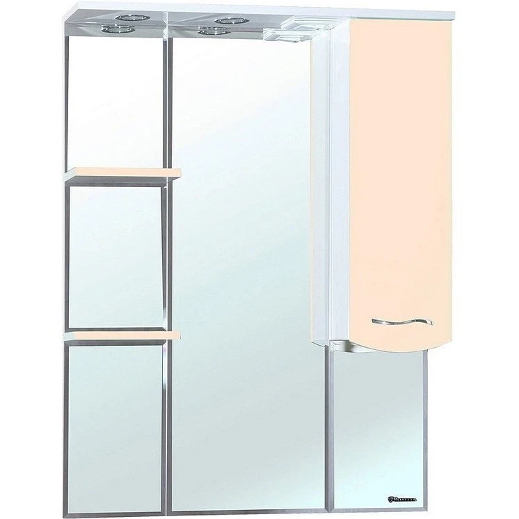 Зеркало со шкафом Bellezza Мари 75 R 4612912001226 с подсветкой Бежевое МДФ / ЛДСП, стекло