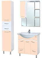 Зеркало со шкафом Bellezza Мари 75 R 4612912001226 с подсветкой Бежевое МДФ / ЛДСП, стекло