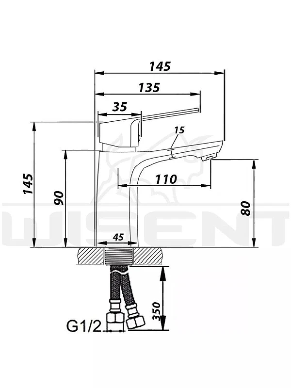 Смеситель для раковины Wisent WP10153 цвет Хром