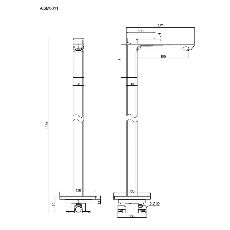 Смеситель для раковины AQUAme Savona AQM6811GM цвет Оружейная сталь