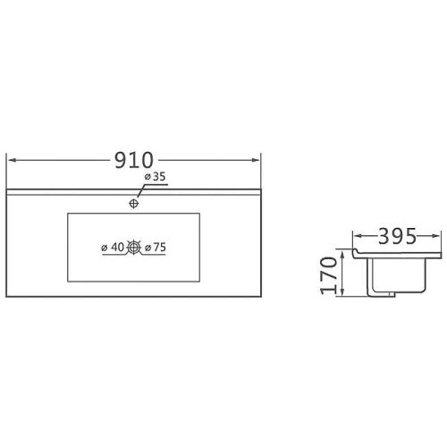 Раковина Vincea 90 VBS-13990S1 Белая