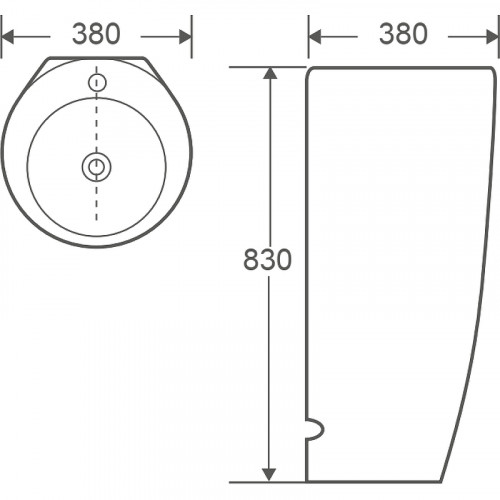 Раковина WeltWasser Leerbach 3838 GL-WT 38 10000005489 Белый глянец фаянс напольный