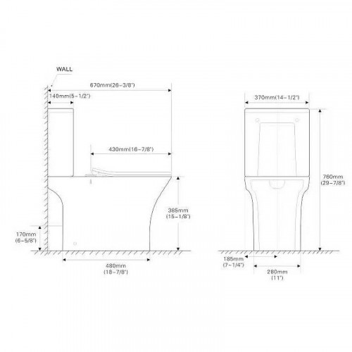 Унитаз компакт SantiLine SL-5022 с бачком и сиденьем Микролифт фарфор напольный