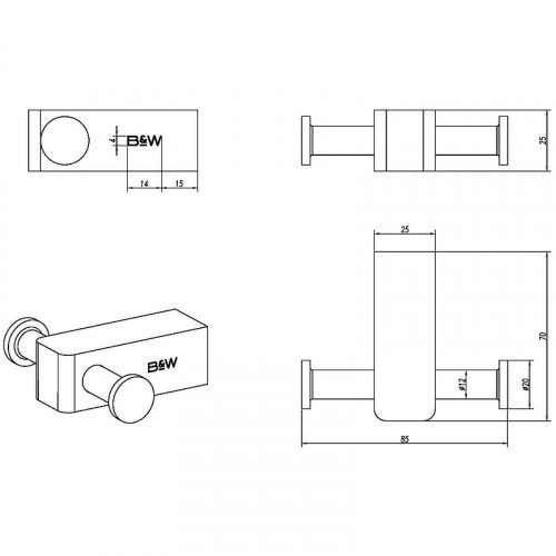 Двойной крючок Black&White Gravity GA-9601GM 9601GM Gun Metal