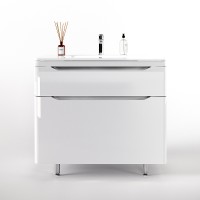Тумба под раковину Style Line Марелла 90 Люкс Plus СС-00002417 Белый глянец антискрейтч МДФ / ЛДСП