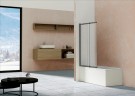 Шторка на ванну Vincea VSB-1E 100х145 VSB-1E100CLGM профиль Вороненая сталь стекло прозрачное