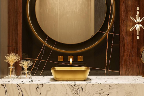 Раковина-чаша Abber RECHTECK 46  AC2200MMG цвет Золото матовое