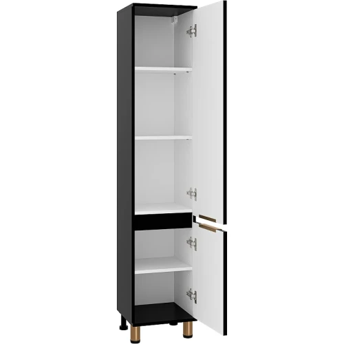 Шкаф пенал Brevita Enfida 35 R ENF-05035-020P Черный матовый МДФ / ЛДСП