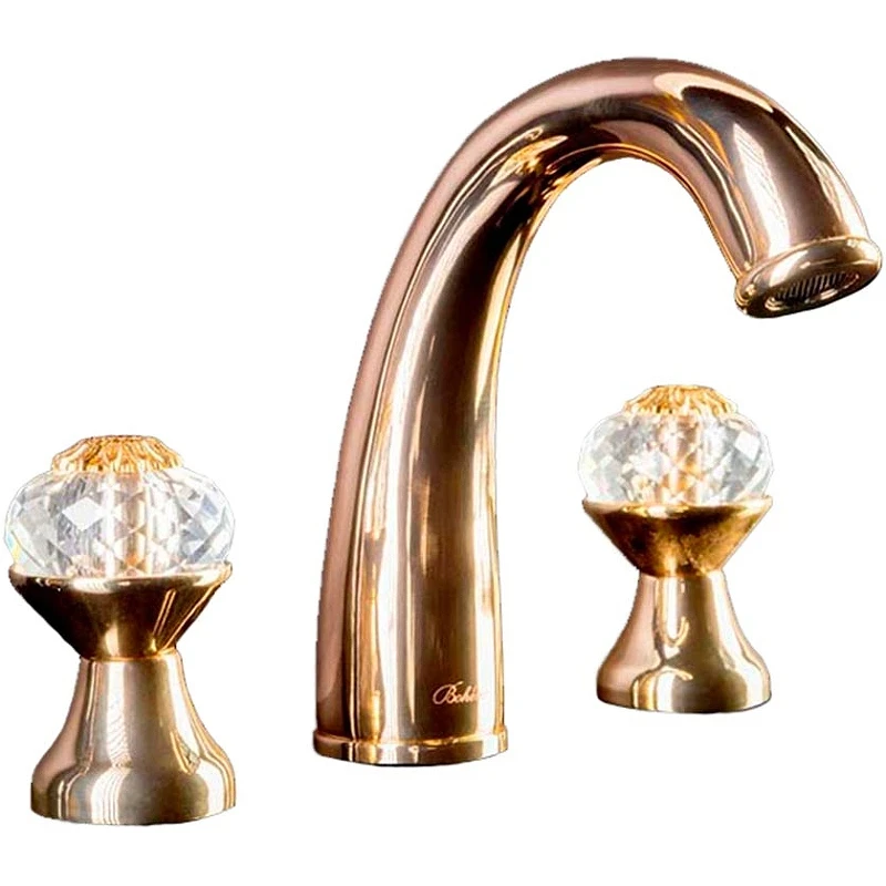 Смеситель для раковины Boheme Flora 297-FL Золото латунь