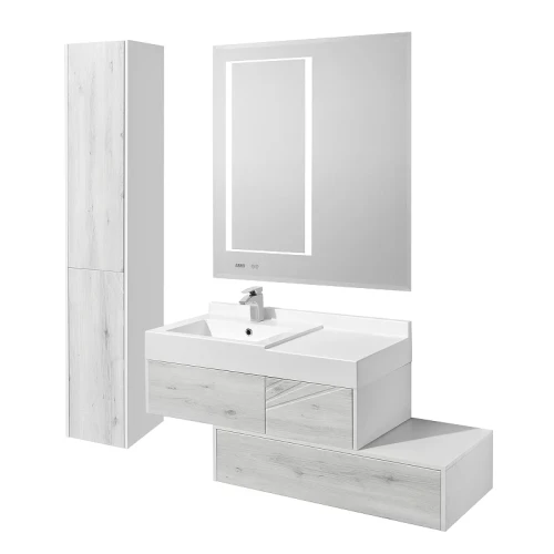 Зеркало Aquaton Сакура 100 1A235102SKW80 с подсветкой с сенсорным выключателем с антизапотеванием и часами стекло