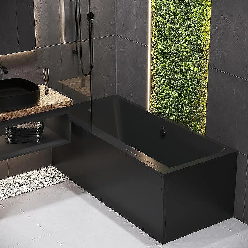 Акриловая ванна Corpa Nera Bellini 180x80 CN05032BLM Черная матовая без гидромассажа