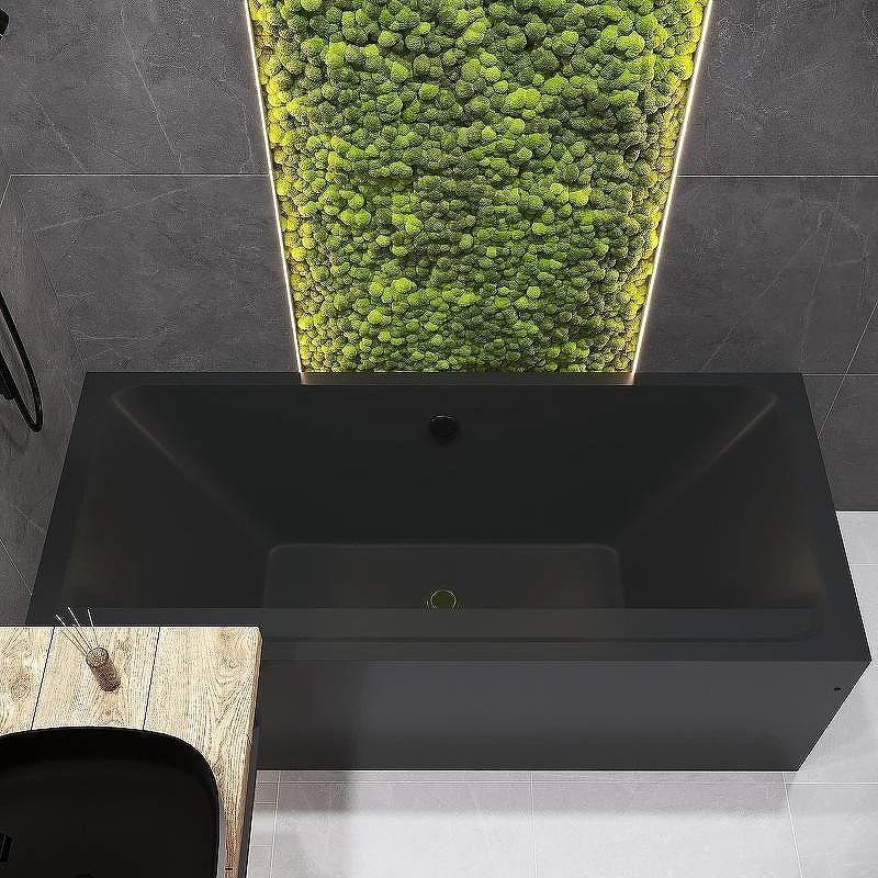 Акриловая ванна Corpa Nera Bellini 180x80 CN05032BLM Черная матовая без гидромассажа