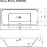 Акриловая ванна Corpa Nera Bellini 180x80 CN05032BLM Черная матовая без гидромассажа
