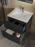 Тумба с раковиной Orange Li-60Tub+Ra подвесная Черная матовая МДФ / ЛДСП