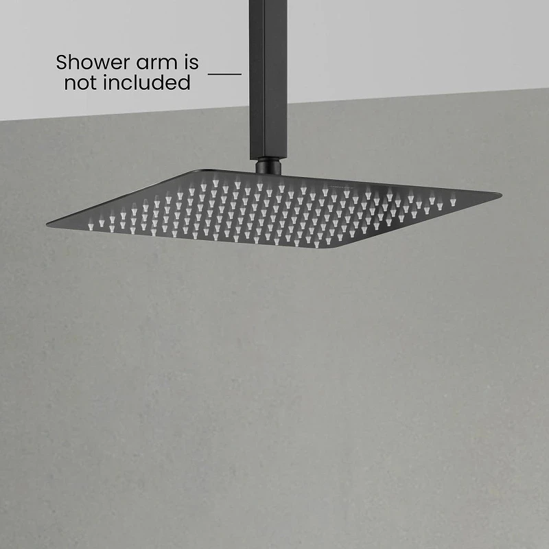 Верхний душ Aquatek AQ2074MB Черный матовый нержавеющая сталь на потолок