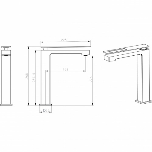 Смеситель для раковины Boheme Q 142-CRCR.2 Хром латунь