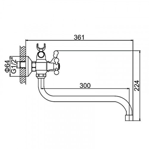 Смеситель для ванны Ledeme H27 2127L универсальный Хром