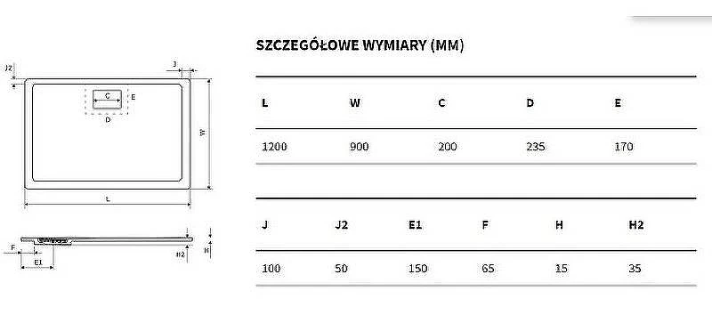 Душевой поддон из искусственного камня Excellent Lavano 120x90 BREX.1103.120.090.BLN Черный