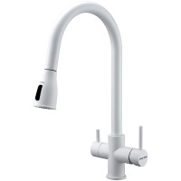 Смеситель для кухни Paulmark Lange La214212-431 Белый матовый латунь