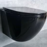 Унитаз CeramaLux CL2196-18 подвесной Черный с сиденьем Микролифт фаянс подвесной