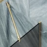 Шторка на ванну Maybah Glass MGV-145-3у 640x1400 в узком профиле Золото стекло графитовое матовое