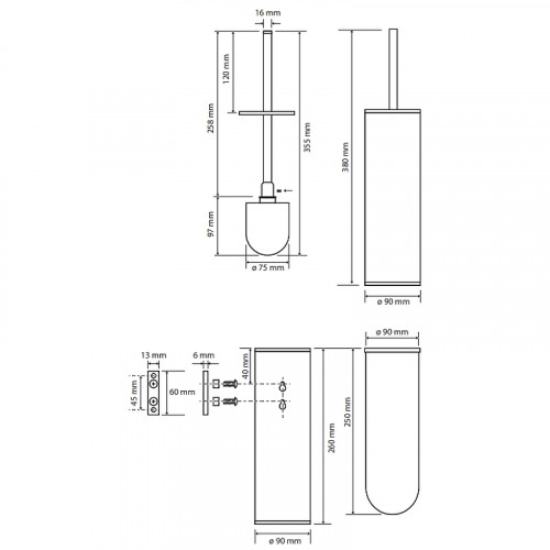 Ершик для унитаза Bemeta Dark 102313060 Черный