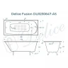 Чугунная ванна Delice Fusion 170х70 DLR230647-AS цвет Белый без отверстий под ручки с антискользящим покрытием