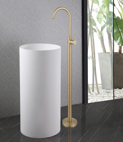 Смеситель для раковины Abber Wasser Kreis AF8141G Золото матовое