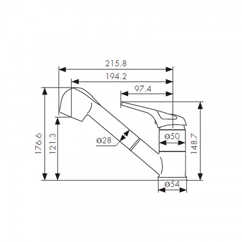 Смеситель для кухни Kaiser Safira 22066 Хром латунь
