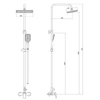 Душевая система Royce Cube RCS-120603CR Хром латунь на стену