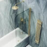 Шторка на ванну Maybah Glass MGV-610-3 500x1400 поворотная на монопетле Золото стекло сатиновое