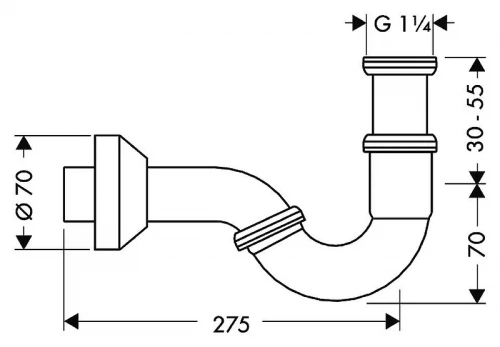 Сифон для биде Hansgrohe 55237000 Хром