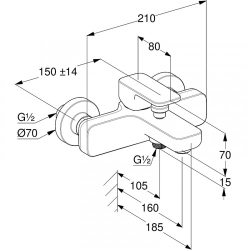 Смеситель для ванны Kludi Renon 42691N075 Золото брашированное