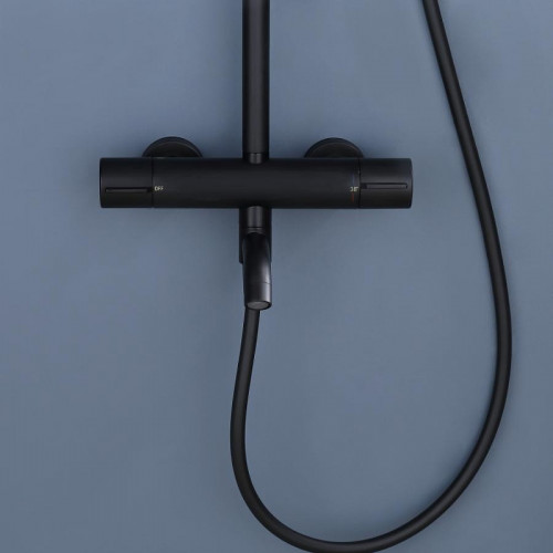 Душевая система ALMAes Deivon SDI-1834 с термостатом цвет Черный матовый