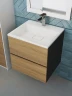 Тумба с раковиной Uperwood Barsa 50 29830205647 подвесная цвет Черный матовый Дуб сонома